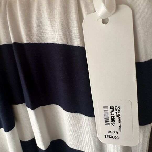 NWT Soft Surroundings‎ Blue White Striped Vela Infinity Maxi Dress Stretch Sz 2X - Picture 15 of 15